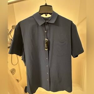 Classic Navy Blue Men's Short Sleeve Shirt